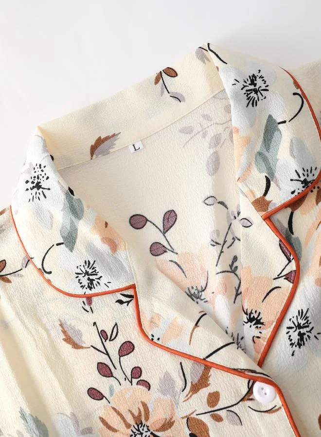 Take Two  Women Floral Print Shirt and Pyjama Set for Women | Best Price UAE